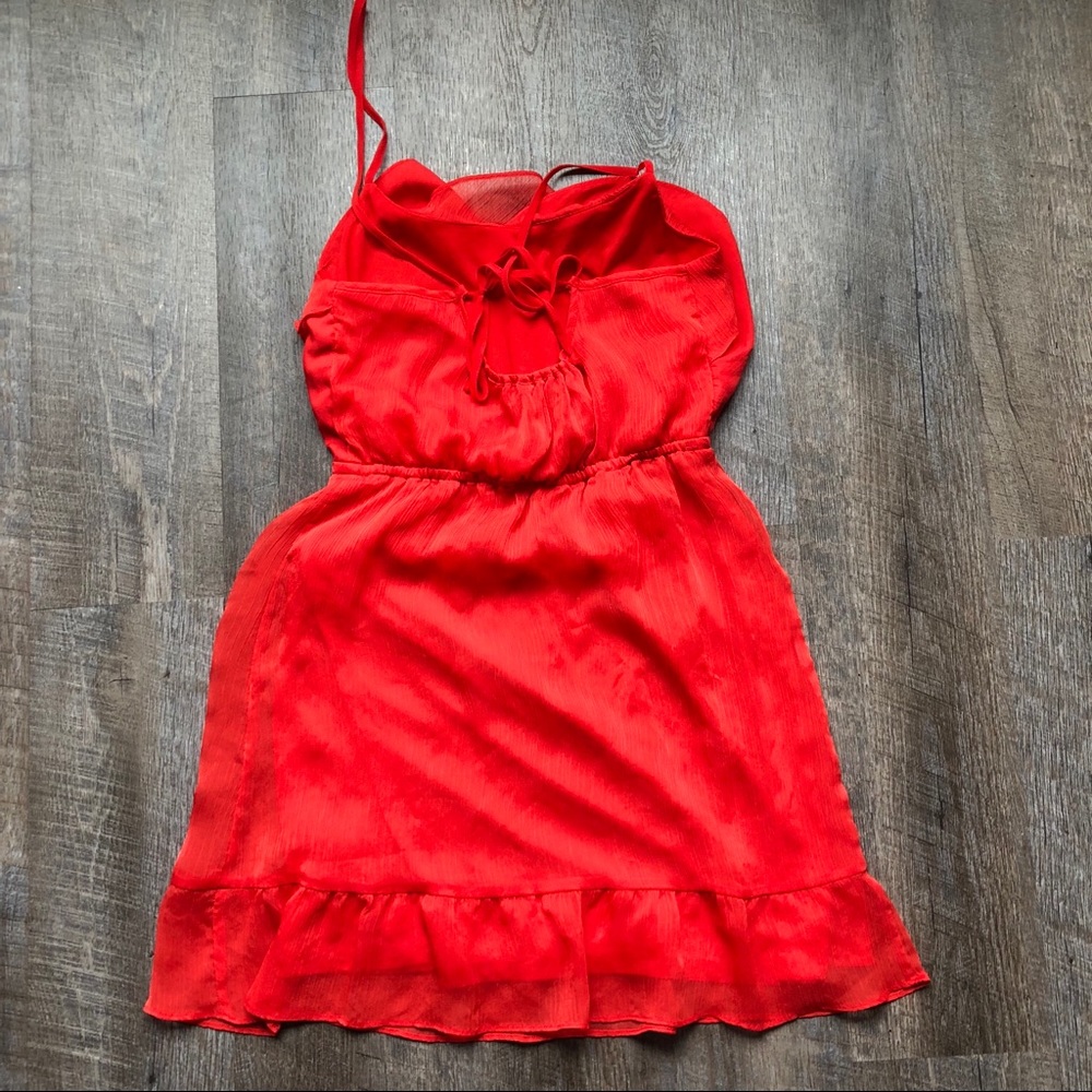 Orange/Red Ruffle Dress - Picture 2 of 3